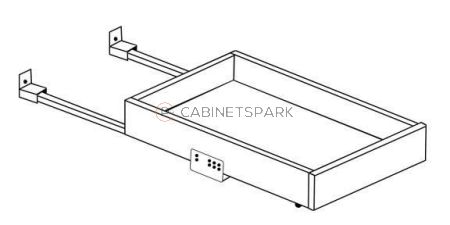 Forevermark AX-27RT-DR Roll Out Tray with Dove Tail Drawer Box | Xterra Blue Shaker