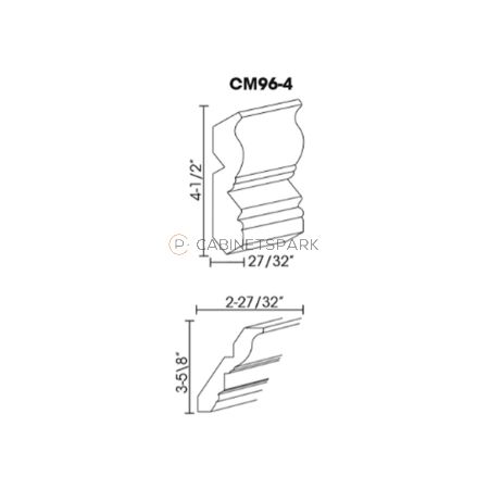 Forevermark AX-CM96-4 Crown Molding | Xterra Blue Shaker