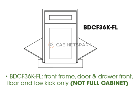 Forevermark AN-BDCF36K-FL Base Diagonal Corner Floor Cabinet | Nova Light Grey Shaker