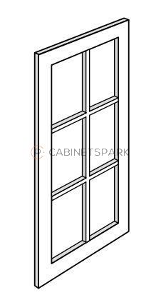 Forevermark AN-W1536MGD Wall Cabinet Glass Door | Nova Light Grey Shaker