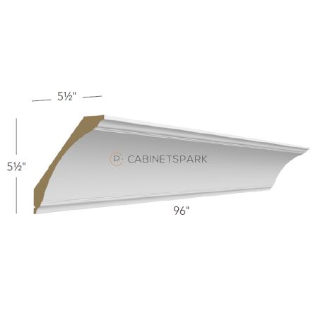 Fabuwood GN-CM-8 X-Large Cove Crown Molding | Galaxy Nickel