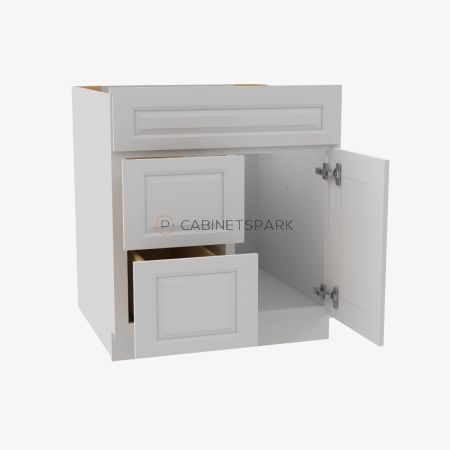 Forevermark GW-S3621BDL-34-1/2" Sink Base Combo Vanity with Left Drawer | Gramercy White