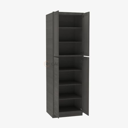 Forevermark AG-WP2496B Tall Wall Pantry Double Door Cabinet | Greystone Shaker