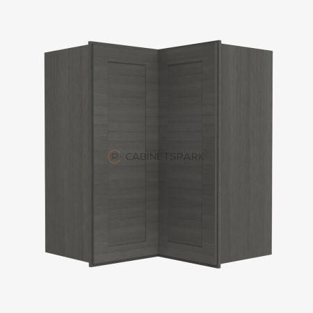 Forevermark AG-WSQ2442 Easy Reach Wall Corner Cabinet | Greystone Shaker