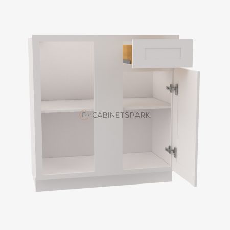 Forevermark AW-BBLC45/48-42"W Base Blind Corner Cabinet | Ice White Shaker