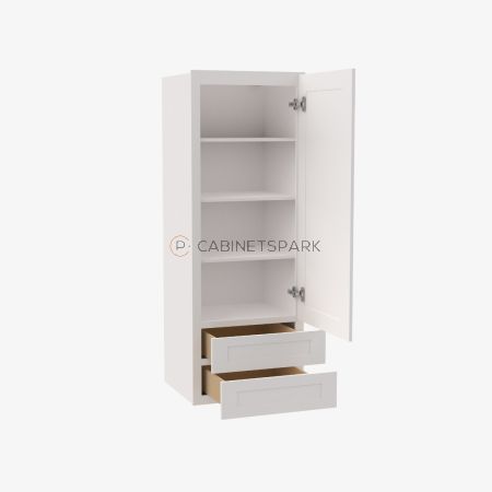 Forevermark AW-W2D1848 Wall Cabinet With 2 Built-In Drawers | Ice White Shaker