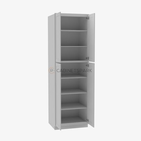 Forevermark AB-WP2484B Tall Wall Pantry Double Door Cabinet | Lait Grey Shaker