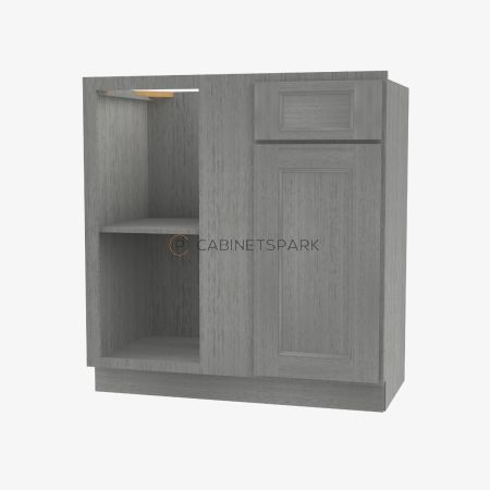 Forevermark TG-BBLC39/42-36"W Base Blind Corner Cabinet | Midtown Grey