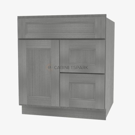 Forevermark TG-S3021DR-34-1/2" Combo Vanity with Right Drawer | Midtown Grey