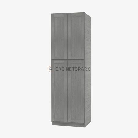 Forevermark TG-WP2496B Tall Wall Pantry Double Door Cabinet | Midtown Grey