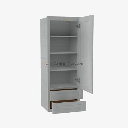 Forevermark AN-W2D1848 Wall Cabinet With 2 Built-In Drawers | Nova Light Grey Shaker