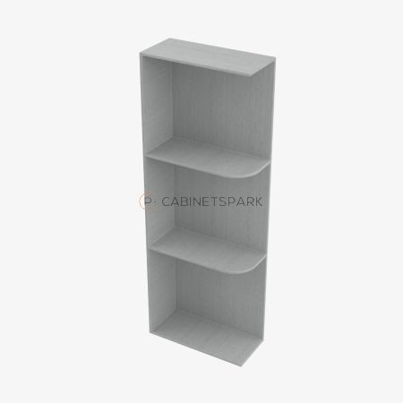 Forevermark AN-WES536 Wall End Shelf with Open Shelves | Nova Light Grey Shaker