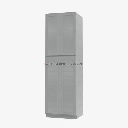 Forevermark AN-WP2490B Tall Wall Pantry Double Door Cabinet | Nova Light Grey Shaker