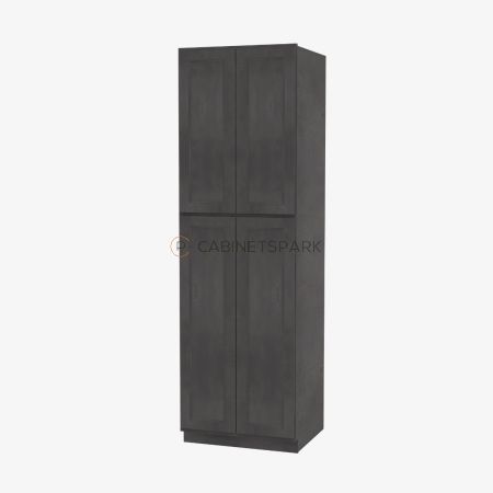 Forevermark TS-WP2496B Tall Wall Pantry Double Door Cabinet | Townsquare Grey