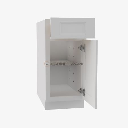 Forevermark TW-B15 Single Door Base Cabinet | Uptown White