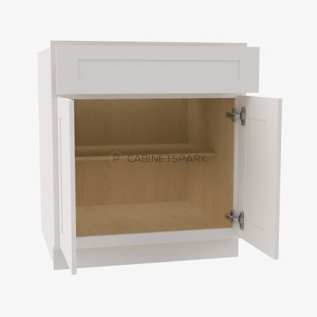 Forevermark VW-B27B Double Door Base Cabinet | Vista White Shaker