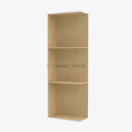 Forevermark VW-WES530 Wall End Shelf with Open Shelves | Vista White Shaker