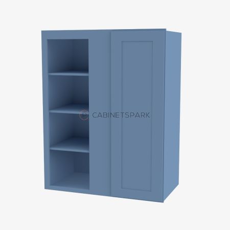 Forevermark AX-WBLC30/33-3036 Wall Blind Corner Cabinet | Xterra Blue Shaker