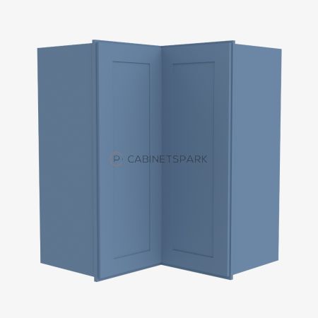 Forevermark AX-WSQ2442 Easy Reach Wall Corner Cabinet | Xterra Blue Shaker