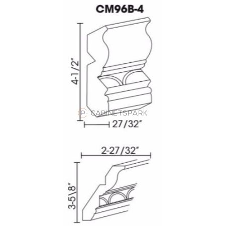 Forevermark SL-CM96B-4 Crown Molding with Egg and Dart Detail | Signature Pearl