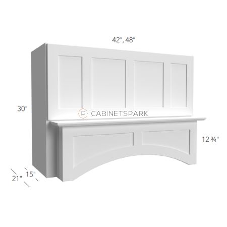 Fabuwood IN-RHA423021 4 Panel Arched Wood Hood | Imperio Nickel